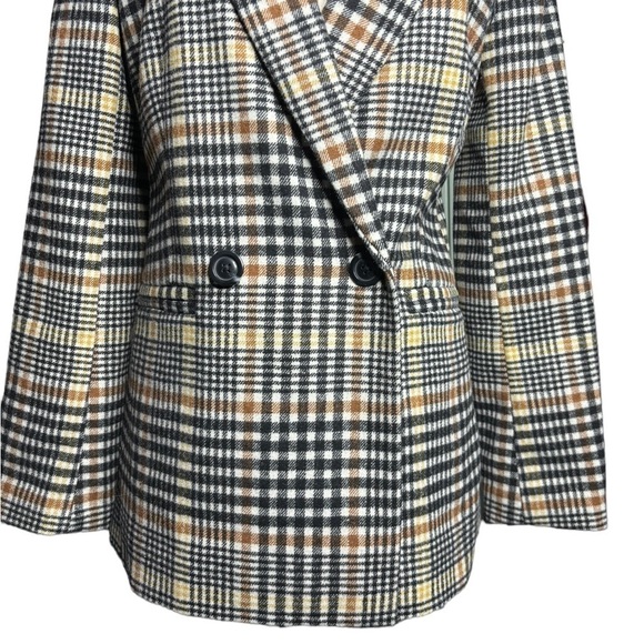 Gap double breasted plaid wool blend blazer size 2 - Picture 2 of 8